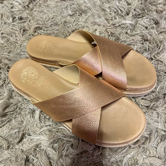 COPY - Vince Camuto Slide Sandals in Rose Gold - Picture 2 of 4
